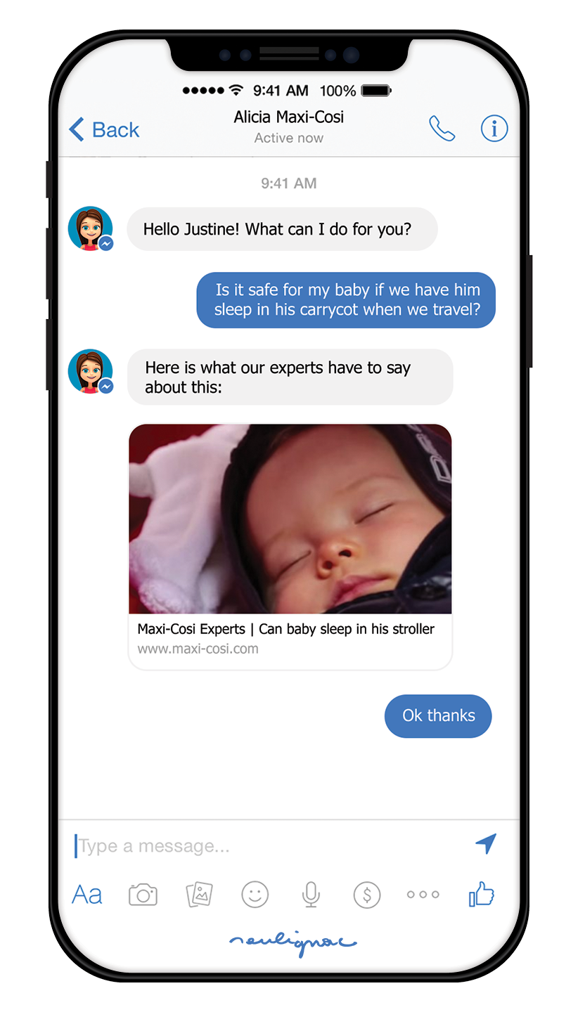 Maxi-Cosi China - Dorel Juvenile - UI Design AUTOMATED MESSAGE BOT CHATBOT - François Soulignac, MADJOR Labbrand Shanghai
