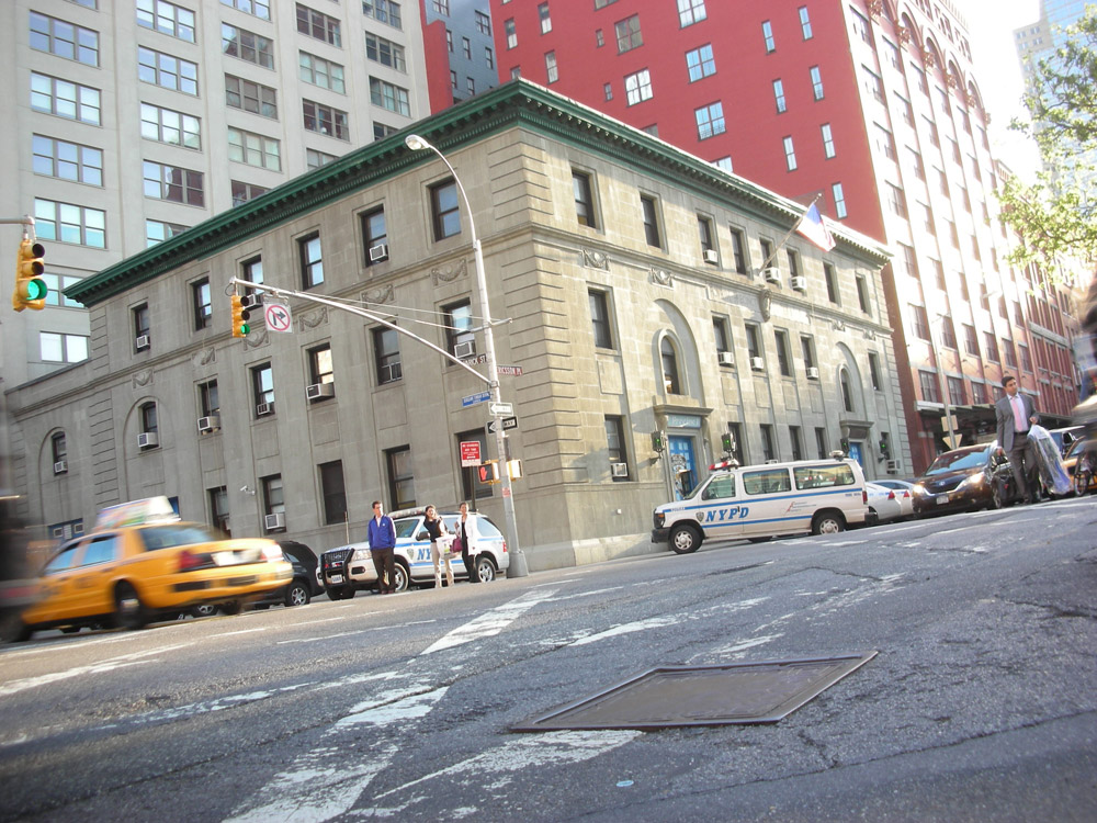 New-York Architecture, Manhattan, NYPD Police Station, Ericsson Place and Varick St