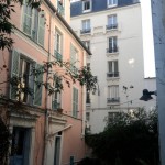 Paris Architecture, Little impasse dead-end pink house métro Jourdain
