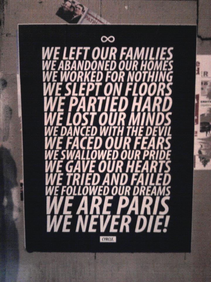Paris Graphic Design | Affiche We Are Paris We Never Die - Cover Cyrcle