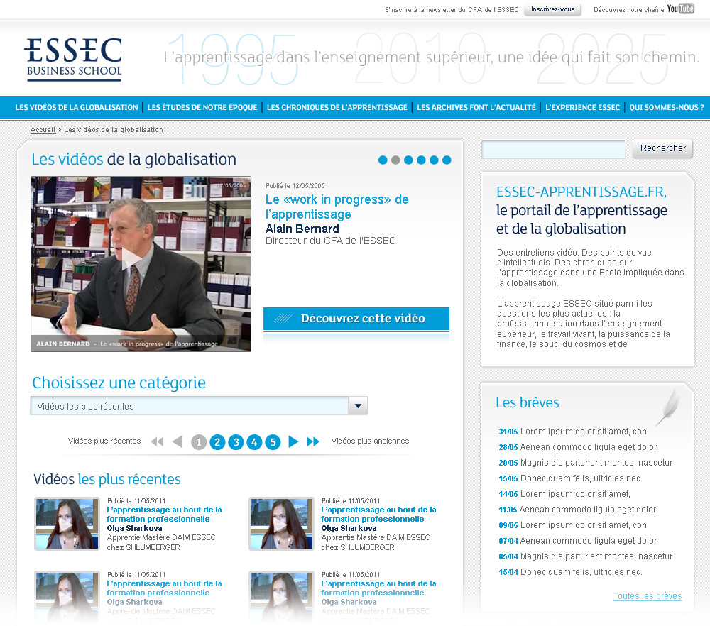 ESSEC Business School | Website - Videos Page (list version)