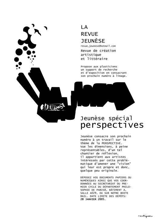 Francois Soulignac - Revue Jeunèse - Université Paris 8 - University of Paris 8 - Appel à contributions - Numéro spécial Perspectives FACTORY