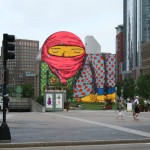 Boston Street Art - The Giant of Boston, Os Gemeos (panorama view from street)