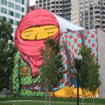 Boston Street Art - The Giant of Boston, Os Gemeos (detail zoom view from street)