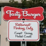 Boston Street - Elements and Specifics Details - Tasty Burger parking sign