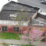 New-York Architecture, Brooklyn, Old vintage building from roof