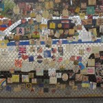 Wall post-it memories on the grid, about 9/11 for fireman and policeman