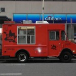 NY Street food, Red truck food (NYC love coffe) served espresso, cappuccino and coffee latte
