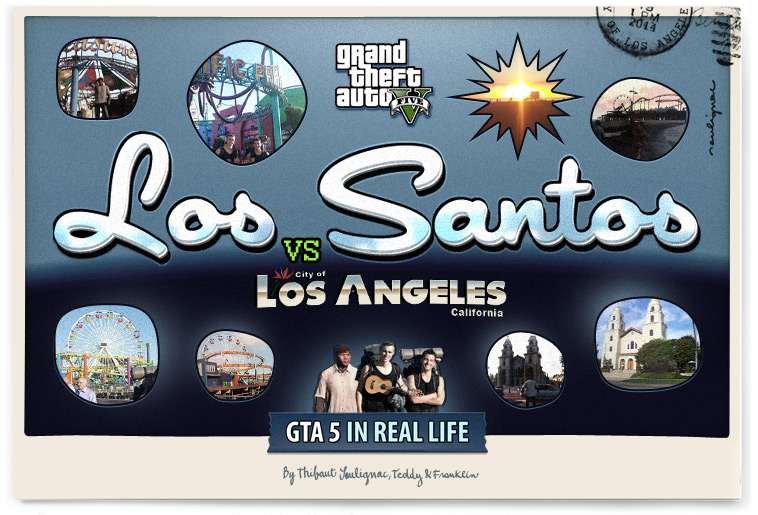 Gta in real life - Los Santos VS Los Angeles - VINTAGE POSTCARD